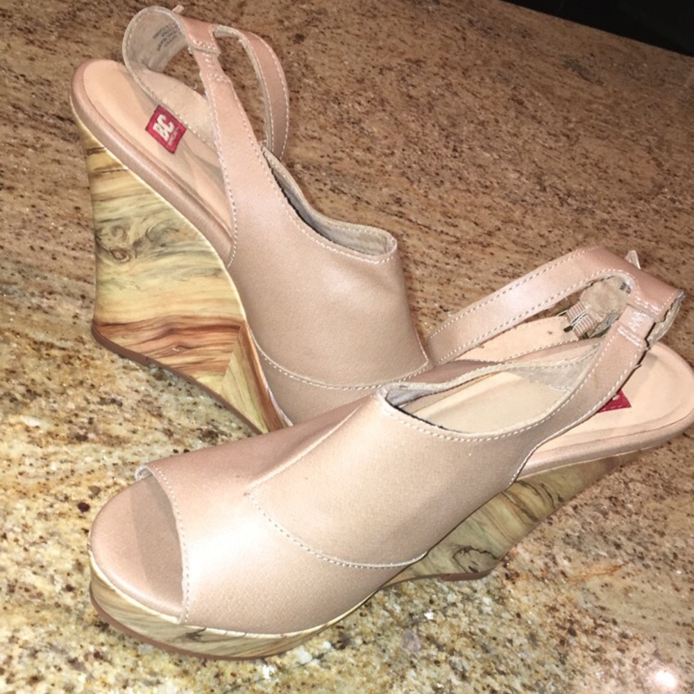 Beige wedges